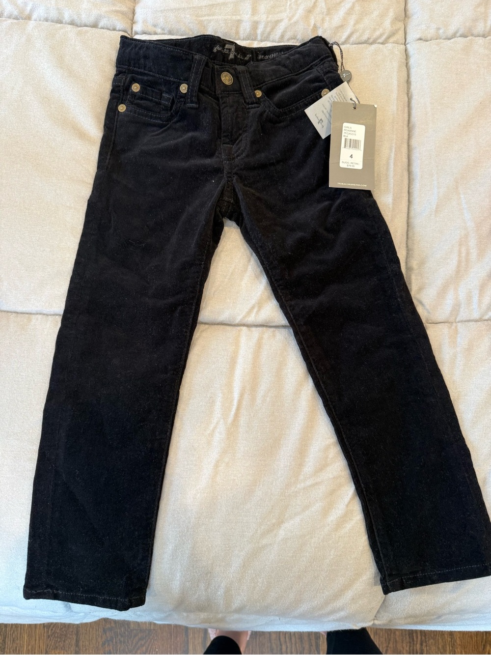 Black Corduroy Straight Leg Pants